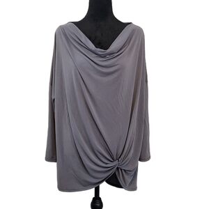 Grey Women's Twist Knot Top